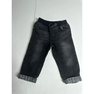 R' Us Koala KIK Black Jeans 6-9M  Black & Grey Skull on the Pocket